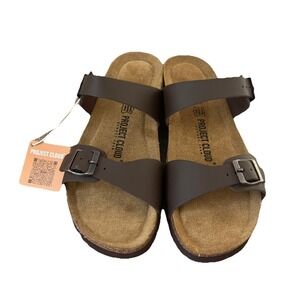 New Project Cloud Double Strap Sandals Women's Sz 11 Memoryfoam Soft‎ Leather